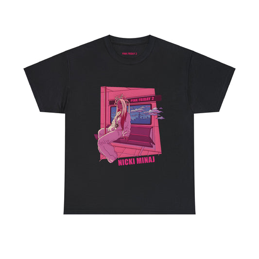 PINK FRIDAY 2 - ANIMATED NICKI TOUR DATES BLACK COTTON TEE