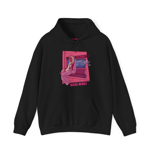 PINK FRIDAY 2 - ANIMATED NICKI TOUR DATES BLACK COTTON HOODIE